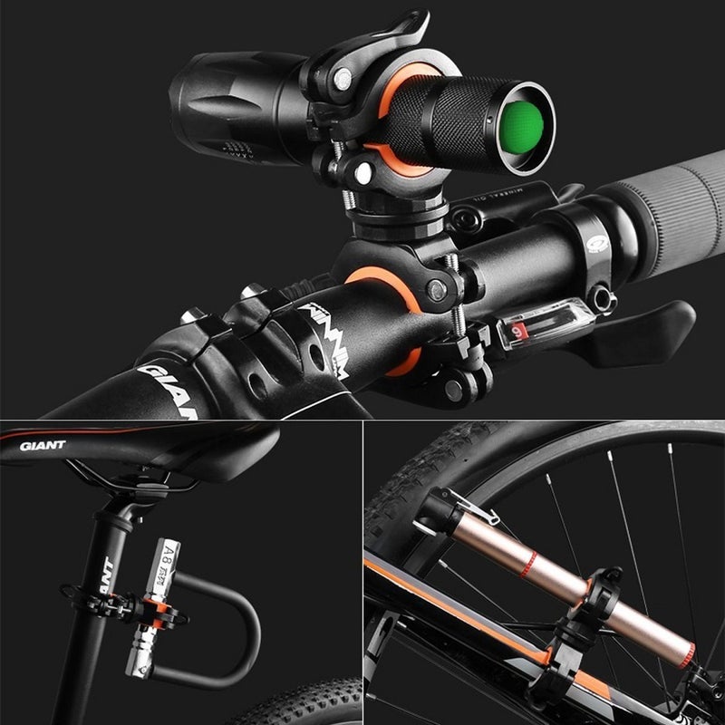 Vonpri [2 Pack] Vonpri Flashlight Holder, Mount Bicycle Mounting Bracket Flashlight Holder Torch Clip 360Âº Rotation (Orange) - Image 5